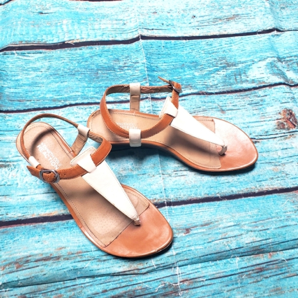 Kenneth Cole Reaction Neutral Wedge Sandals Size 7.5